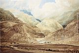 Thomas Girtin Famous Paintings - View near Beddgelert (Snowdonia)